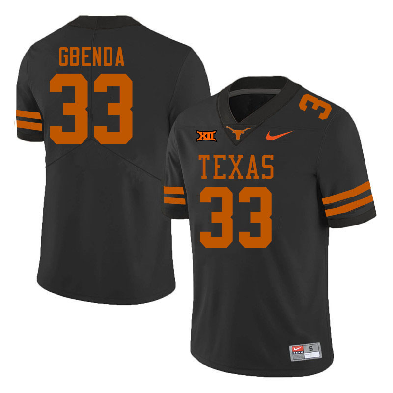 Men #33 David Gbenda Texas Longhorns College Football Jerseys Stitched-Black